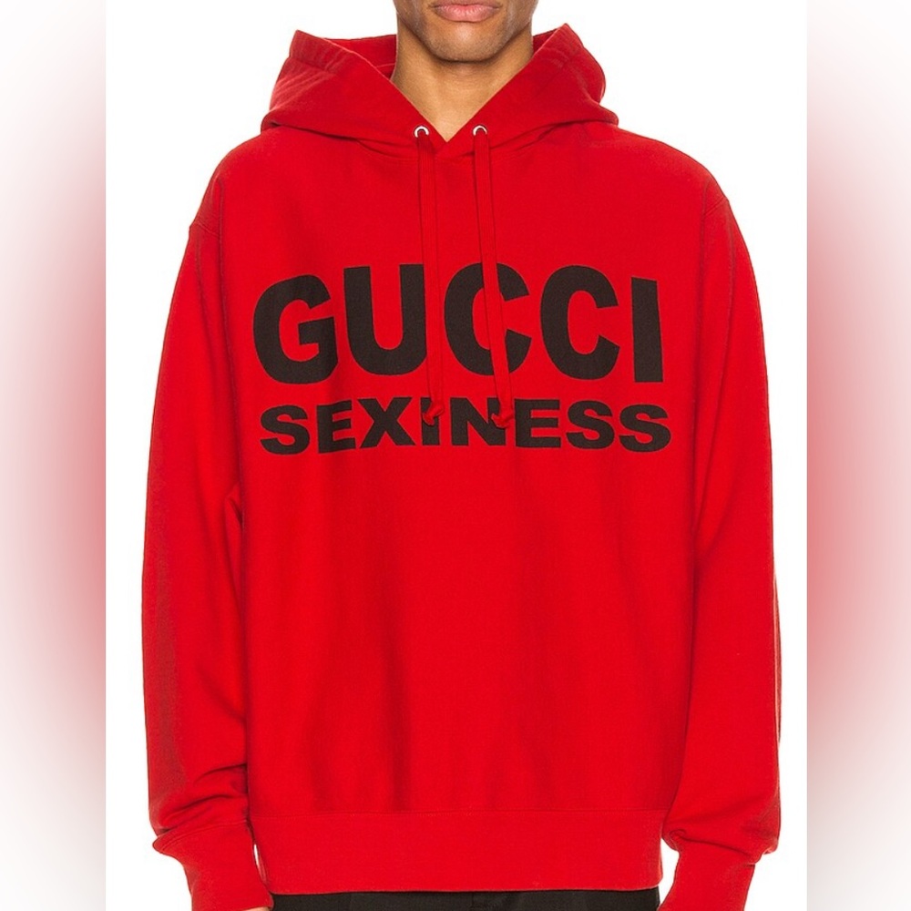 New Authentic Gucci Red Sexiness Cotton Hoodie Size US small, Made in Italy